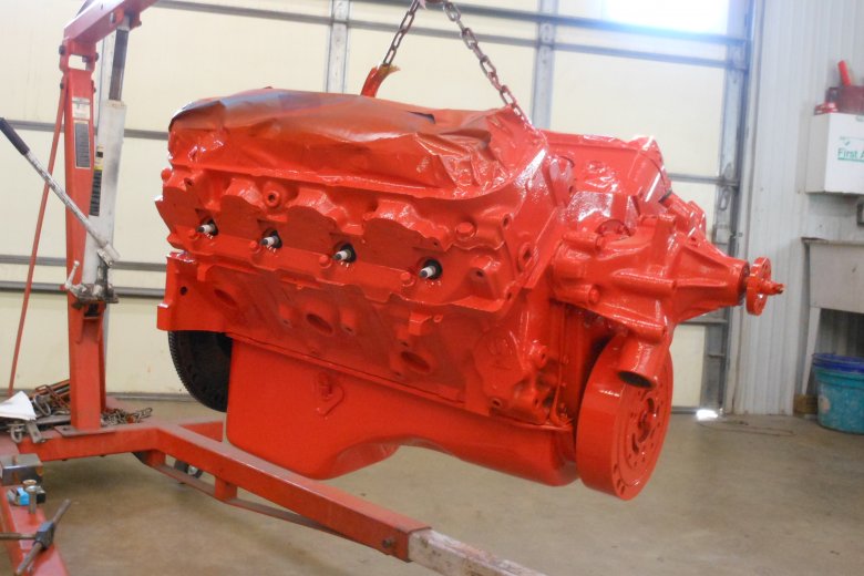 Here we have fresh paint on the 454 big block!