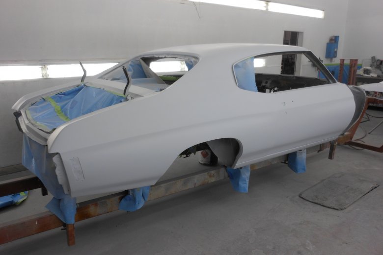 Here we have the car in a second coat of primer.